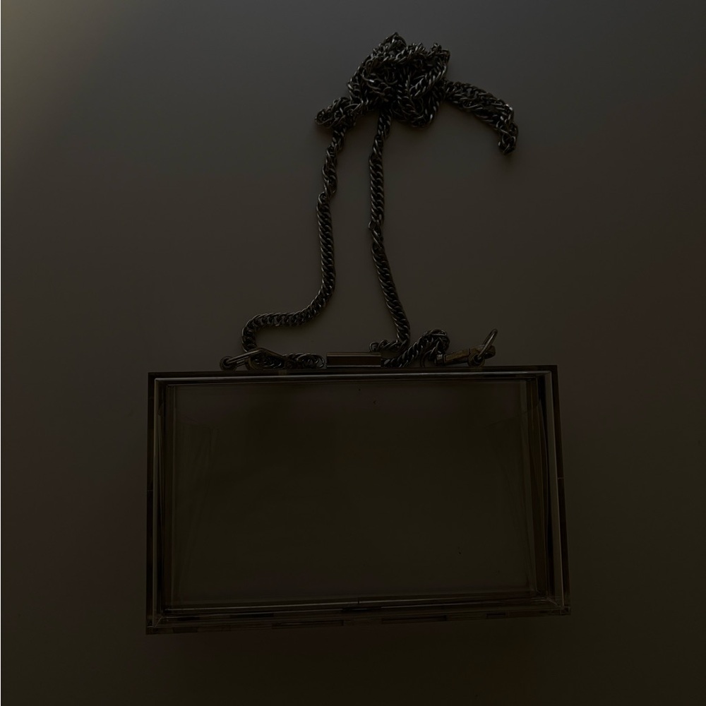 Chic Transparent Box Clutch with Chain